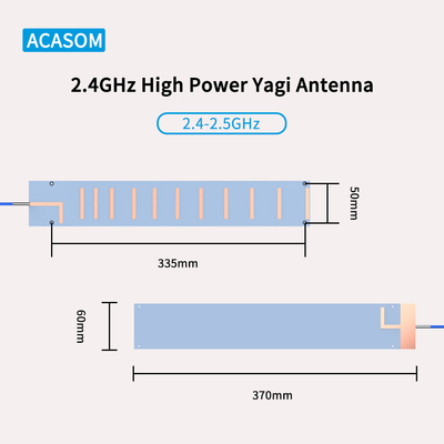 RFSMA الذكور Yagi طائرة بدون طيار جهاز التشويش الهوائي 50 أوم 13 دبي فائدة عالية